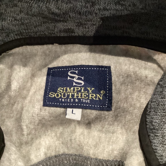 Simply Southern Fleece Pullover Women's Aztec Large Snap-T Lined Knit w/ Pockets - Picture 8 of 8